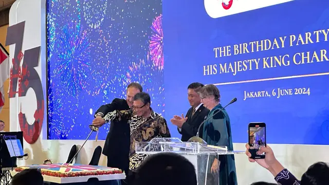 Acara perayaan ulang tahun ke-76 Raja Charles III dan perayaan hubungan diplomatik kedua negara di Jakarta, Kamis (6/6/2024). (Liputan6/Benedikta Miranti)