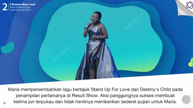 [Bintang] 5 Momen Manis Saat Maria di Result Show Indonesian Idol 2018