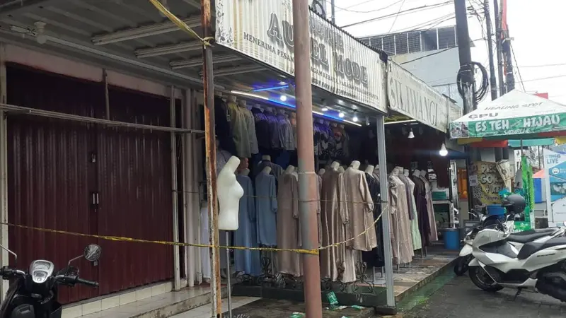 Lokasi penusukan seorang wanita pemilik toko pakaian di Kabupaten Tangerang.