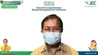 Dr. Gusti G. Suardana, SpM(K) selaku Ketua Layanan JEC Myopia Control Care dalam media launch “The First Comprehensive Myopia Management in Indonesia” yang berlangsung secara daring. (Foto: JEC)