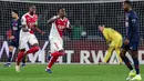 Paris Saint-Germain harus menelan pil pahit saat menjamu Monaco dalam laga lanjutan Liga Prancis 2025/2026 di Parc des Princes, Paris, Prancis, Jumat (06/03/2026) waktu setempat. Mereka kalah dengan skor 1-3 dari tim tamu. (AFP/Franck Fife)
