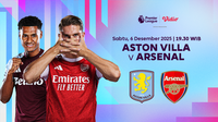 Saksikan Aston Villa vs Arsenal di Vidio. (dok.vidio.com)