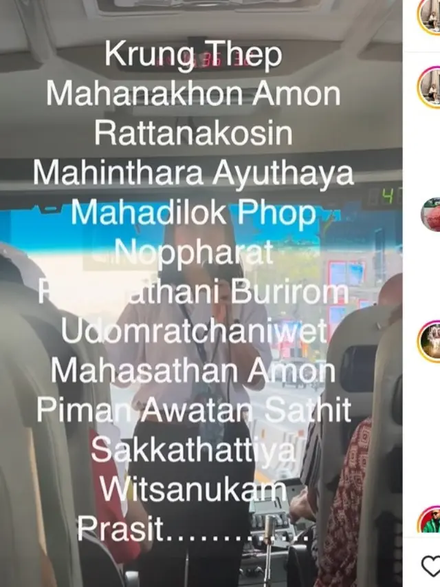 Pemandu Wisata Ucapkan Nama Asli Bangkok Sebanyak 168 Huruf dalam Sekali Tarikan Napas.  foto: Instagram @sheswow