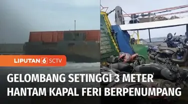 Hati-hati dampak cuaca ekstrem, terutama bagi Anda yang akan bepergian menggunakan moda transportasi laut. Di Baubau, Sulawesi Tenggara, kapal feri dihantam ombak setinggi 3 meter.