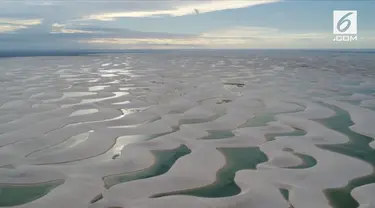 Sebuah gurun pasir di Brazil menyimpan banyak laguna yang terbentuk saat musim hujan tiba.