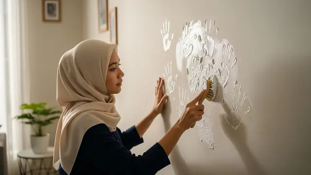 Membersihkan Dinding Rumah dari Noda Tangan Tamu