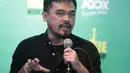 GM Content Department of Tencent Indonesia Girindra prabowo Okky memberikan keterangan dalam konferensi pers Joox Indie Workshop Roadshow di Jakarta, Rabu (25/4). (Liputan6.com/Faizal Fanani)