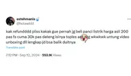 Cerita Apes Netizen Beli Barang Diskon di Online Shop. (Sumber: X/@holawidd)