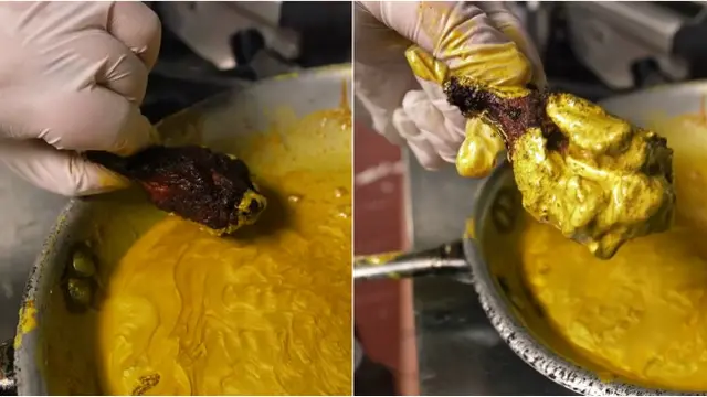 Mau membayar belasan juta rupiah untuk beberapa potong sayap ayam goreng berlapis emas?