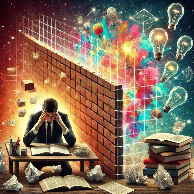 Ilustrasi mental blocking by AI.