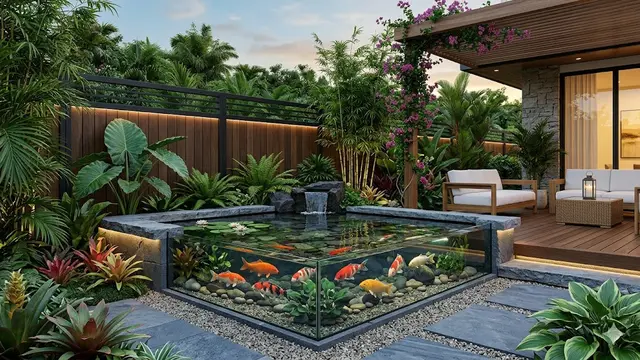 Ide Kolam Kecil di Sudut Halaman Dekat Pagar