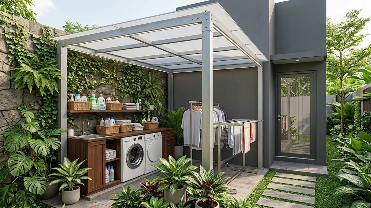 Inspirasi Pergola untuk Area Cuci dan Jemur
