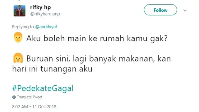 PDKT gagal ala warganet (foto: Twitter)