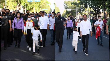 6 Momen Presiden Jokowi dan Jan Ethes Jalan Santai di CFD Solo, Sapa Masyarakat