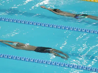 PB Akuatik Indonesia menggelar Indonesia Open Aquatic Championships (IOAC) 2025 di Stadion Akuatik Gelora Bung Karno, Jakarta Pusat. (Bola.com/M Iqbal  Ichsan)