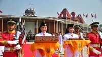 Kachina Ozora, Purna Paskibraka dari Kalimantan Tengah ditunjuk menjadi pembawa bendera merah putih dari Monas, Jakarta menuju IKN, Kalimantan Timur pada kirab yang digelar Sabtu (10/8/2024). Kirab bendera ini merupakan rangkaian peringatan HUT ke-79 RI yang dipusatkan di IKN. (Foto: Rusman - Biro Pers Sekretariat Presiden)