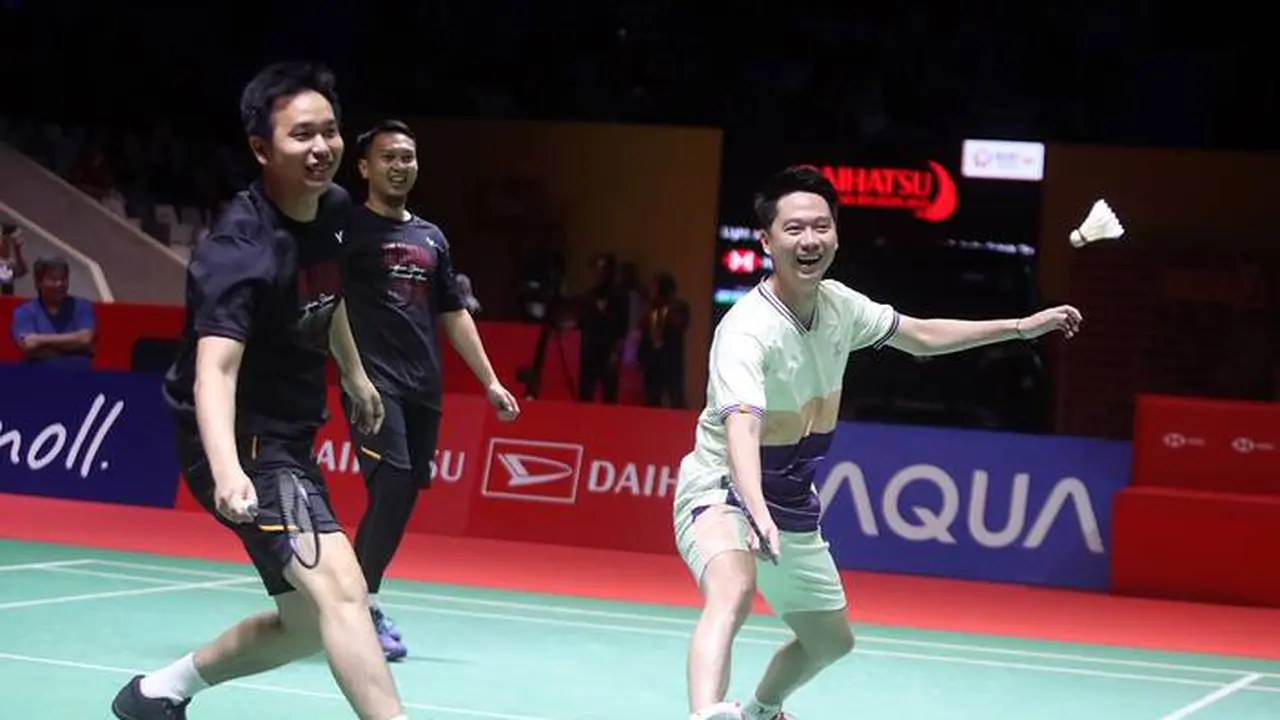 Kevin Sanjaya di acara perpisahan Mohammad Ahsan/Hendra Setiawan dengan tajuk Tribute to The Daddies/djarumbadminton.com