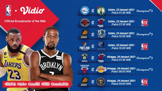 Jadwal NBA 2020/2021 Matchweek 5