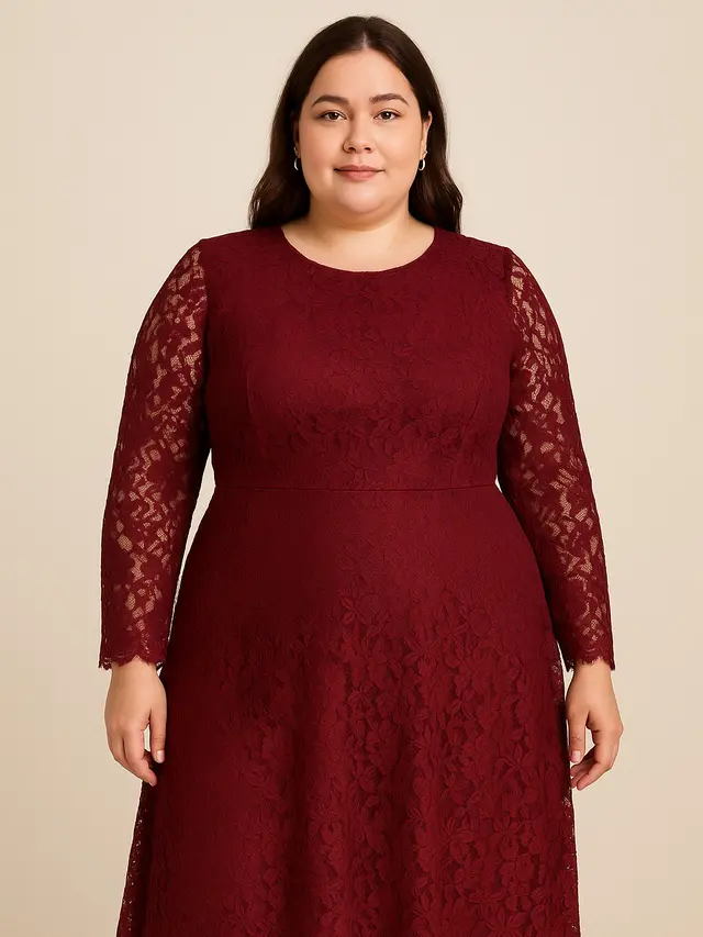 Model Dress Brokat Untuk Orang Plus Size dan Tidak Terlalu Tinggi