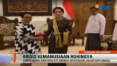 Menteri Luar Negeri Retno Marsudi menemui Penasihat Negara Myanmar Aung San Suu Kyi di Naypyidaw, Senin, 4 September 2017.
