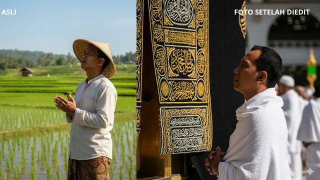 AI Gemini buat Foto Depan Kabah (Foto: Gemini)