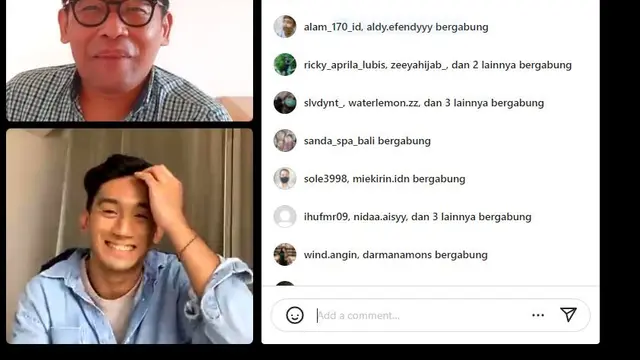 Daffa Wardhana dalam siaran langsung Moviepedia Liputan6.com. (Foto: Dok. Instagram @liputan6)