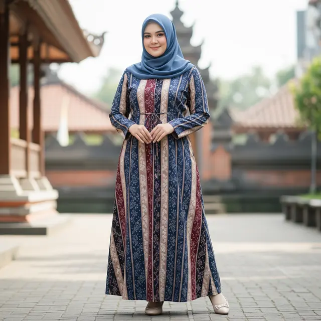 Model Gamis Batik Buat Orang Gemuk