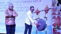 Menteri Ketenagakerjaan M. Hanif Dhakiri saat membuka Rapat Koordinasi Bidang Pelatihan dan Produktivitas di Bali pada Selasa (9/10).