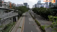 Libur panjang Hari Raya Nyepi membuat sejumlah ruas jalanan di Jakarta lengang bahkan cenderung sepi (Liputan6.com/Johan Tallo)