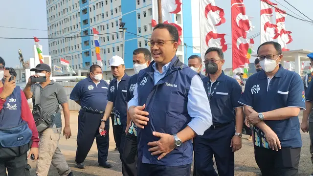 Gubernur DKI Jakarta Anies Baswedan meresmikan Kampung Susun Produktif Tumbuh  Cakung, Jakarta Timur