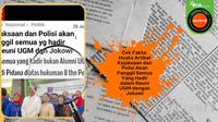 Cek fakta artikel Kepolisian dan Kejaksaan akan panggil semua orang dalam reuni UGM dengan Jokowi
