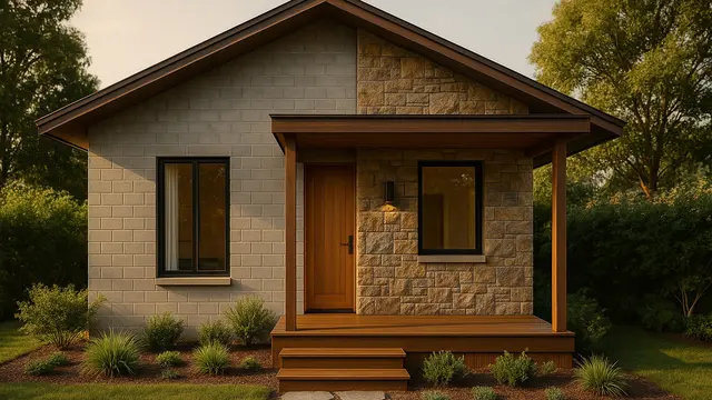 Model Rumah Kecil 6x9 Meter Kombinasi Batako dan Kayu