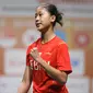 Putri Kusuma Wardani atau Putri KW turun menyumbang poin dalam kemenangan Indonesia atas Korea Selatan pada final Kejuaraan Bulu Tangkis Beregu Asia 2022 di Setia City Convention Center, Selangor, Malaysia, Minggu (20/2). (foto: PBSI)