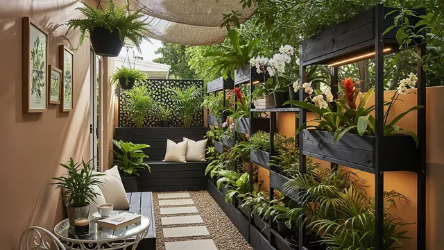 Model Teras Rumah Sempit Lebar 1 Meter, Fungsi Ganda untuk Kebun (AI)