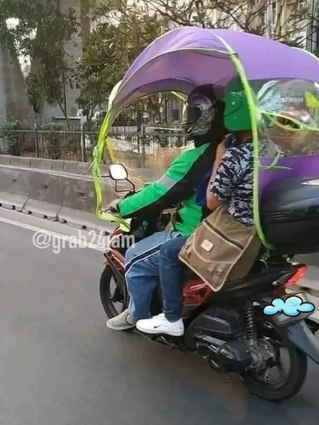 Kumpulan Potret Cara Unik Pemotor Mencegah Kulit Tersengat Panasnya Sinar Matahari (ist)