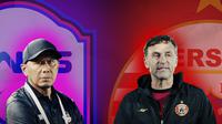 Duel Antarpelatih RANS Nusantara FC Vs Persija di Piala Presiden 2022, Rahmad Darmawan dengan Thomas Doll. (Bola.com/Bayu Santoso).