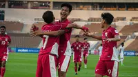 Zahaby Gholy, Evandra Florastra, dan Mierza Firjatullah berperan dalam kemenangan Timnas Indonesia U-17 dengan skor 4-1 atas Timnas Yaman U-17 di Piala Asia U-17 2025, Senin (7/4/2025). (Dok. PSSI)