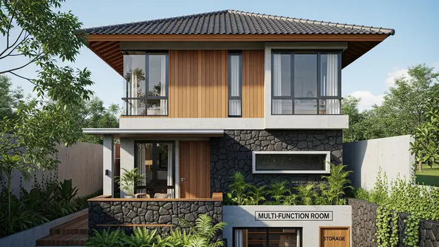 9 Desain Rumah Kecil 2 Lantai dengan Basement dan Gudang, Solusi Modern Lahan Sempit