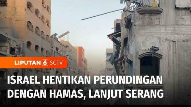 Militer Israel terus membombardir Gaza. Pemerintah Israel menghentikan perundingan damai dengan Hamas setelah negosiasi kembali buntu.
