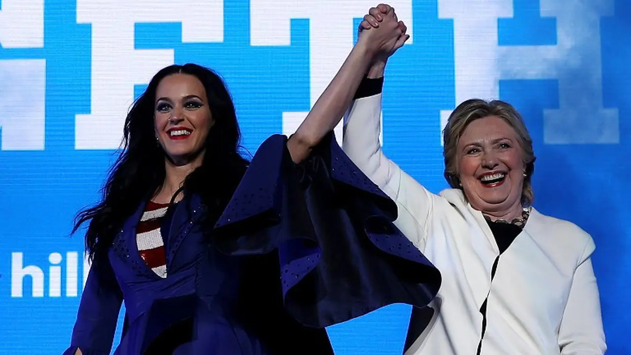 Katy Perry menjadi salah satu pendukung Hillary Clinton. (AFP/Bintang.com)