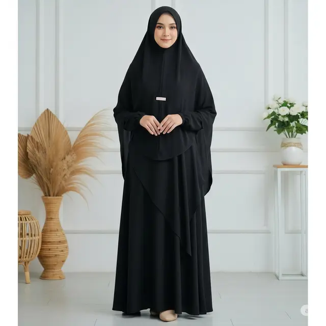 Gamis Hitam Polos Draping