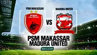 Ilustrasi PSM Makassar versus Madura United, BR Super League. (Bola.com/AI)