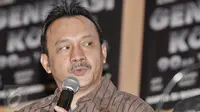 Adi Bing Slamet menceritakan pengalamannya bermain film dengan para Komika dalam film 'Generasi Kocak 90an vs Komika, Jakarta, Selasa (24/1). (Liputan6.com/Yoppy Renato)