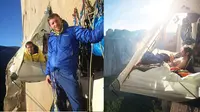 Kevin dan Tommy, dua pendaki yang sukses tidur di tebing tertinggi di dunia.