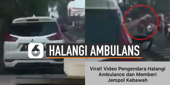 VIDEO: Viral Pemobil Acungkan Jempol ke Bawah dan Halangi Laju Ambulans
