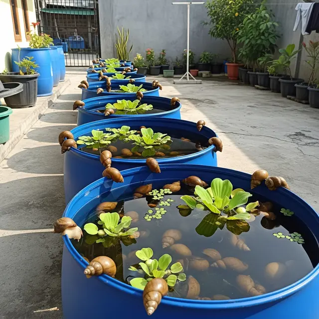 Cara Ternak Keong Mas di Drum Bekas, Solusi Hemat Pakan Ternak