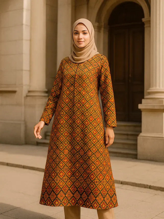 Model Baju Batik Syar’i Elegan Motif Klasik