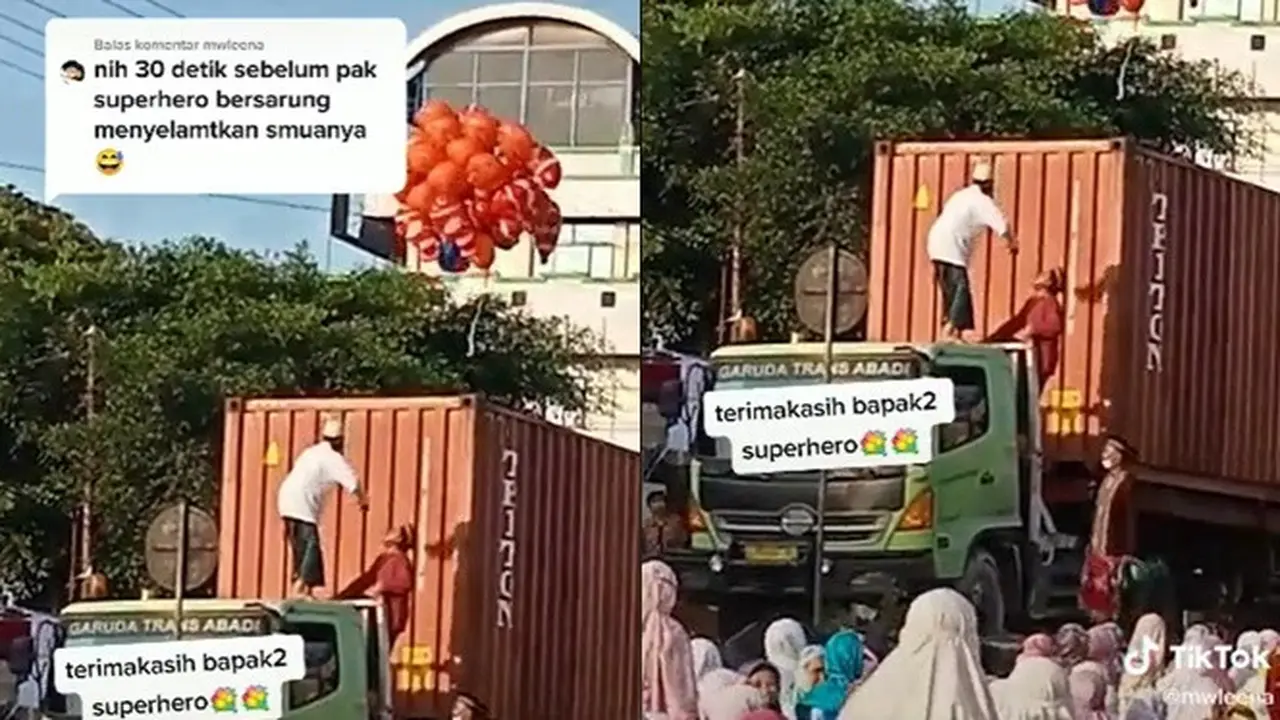 Balon Dagangan Lepas dan Nyaris Terbang, Aksi Heroik Bapak Ini Tuai Pujian