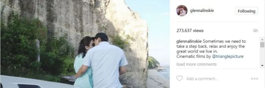 Glenn Alinskie dan Chelsea Olivia bermesraan di pinggir pantai (Foto: Instagram)