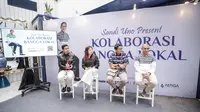 Sandiaga Uno saat menghadiri peluncuran Kolaborasi Bangga Lokal di Kebayoran Baru, Jakarta, pada Sabtu (18/1/2025). (Tim News).